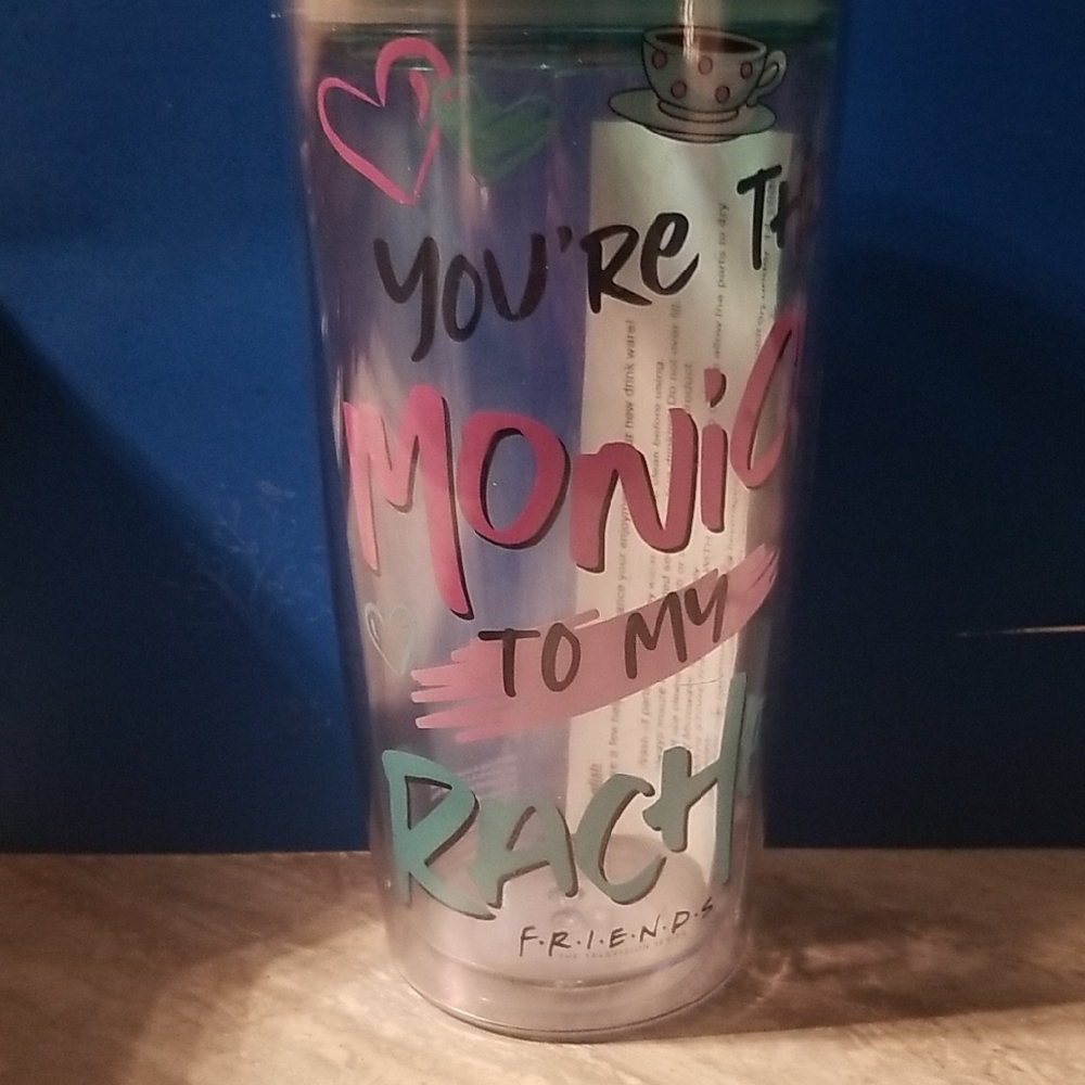 FRIENDS Tumbler with Pink, Blue, and Black Accents